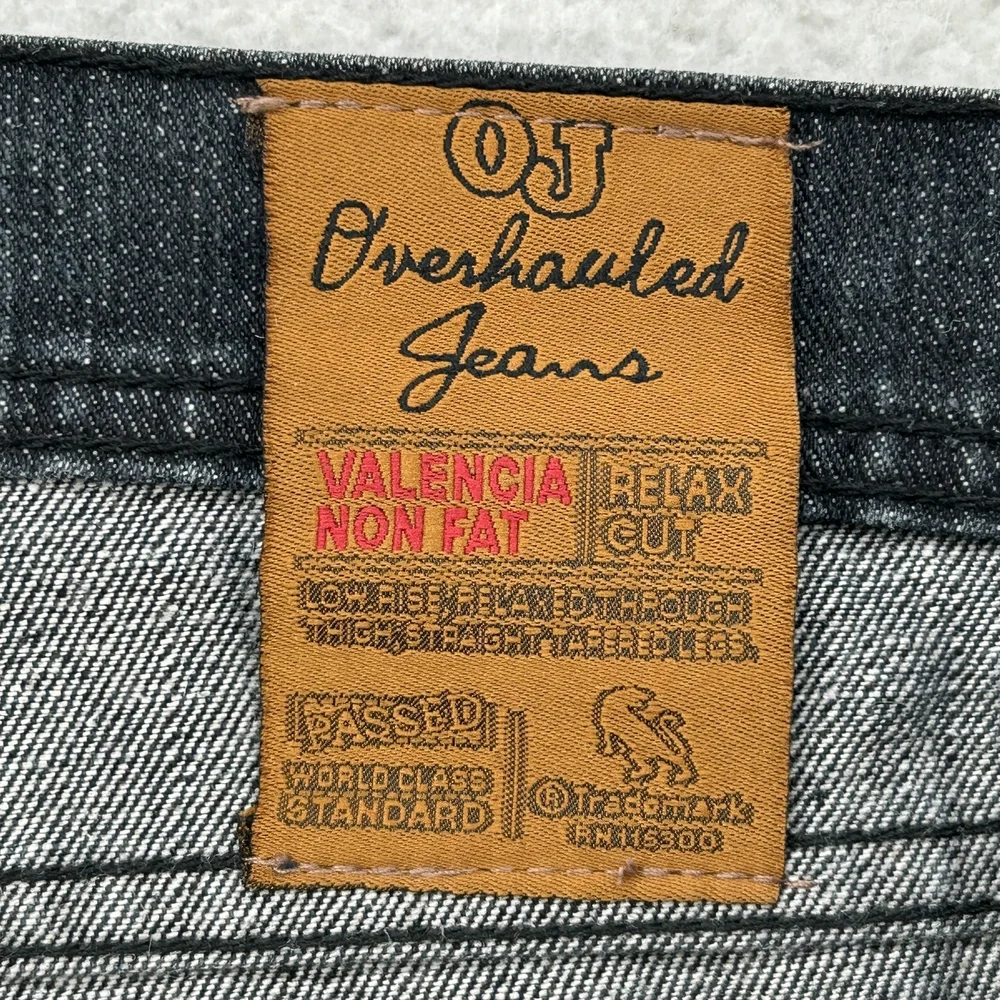 Overhauled Jeans Mens 38x25 Valencia Non Fat Relax Fit Gray Denim Y2K 2000s